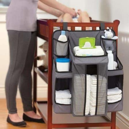 Nursery Organizer And Diaper Caddy - Dark Grey_0